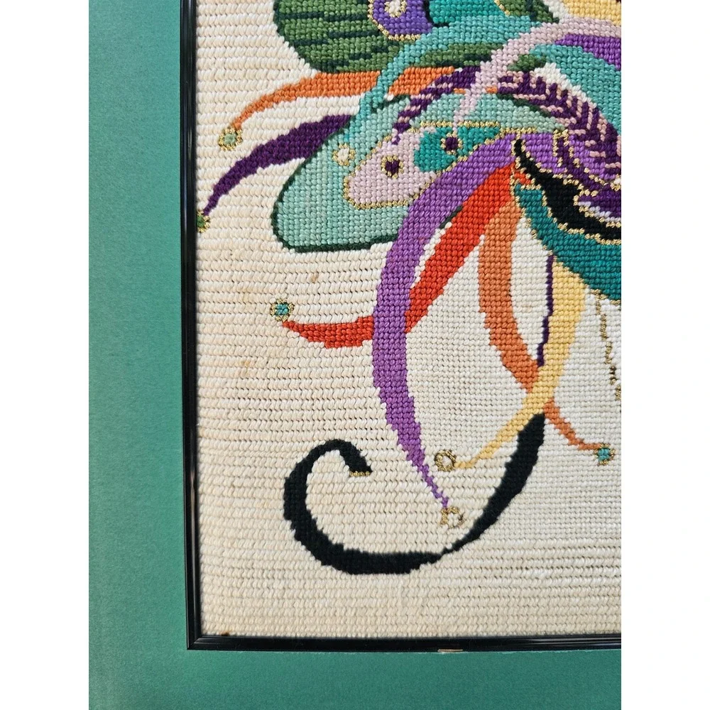 Lee's Needle Arts Peacock‎ Mask Needlepoint Masquerade Art Large Framed 24x28